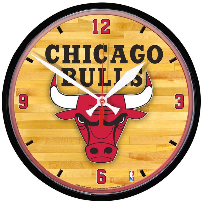 Chicago Bulls Round Wall Clock.          Sku: 2906481-win