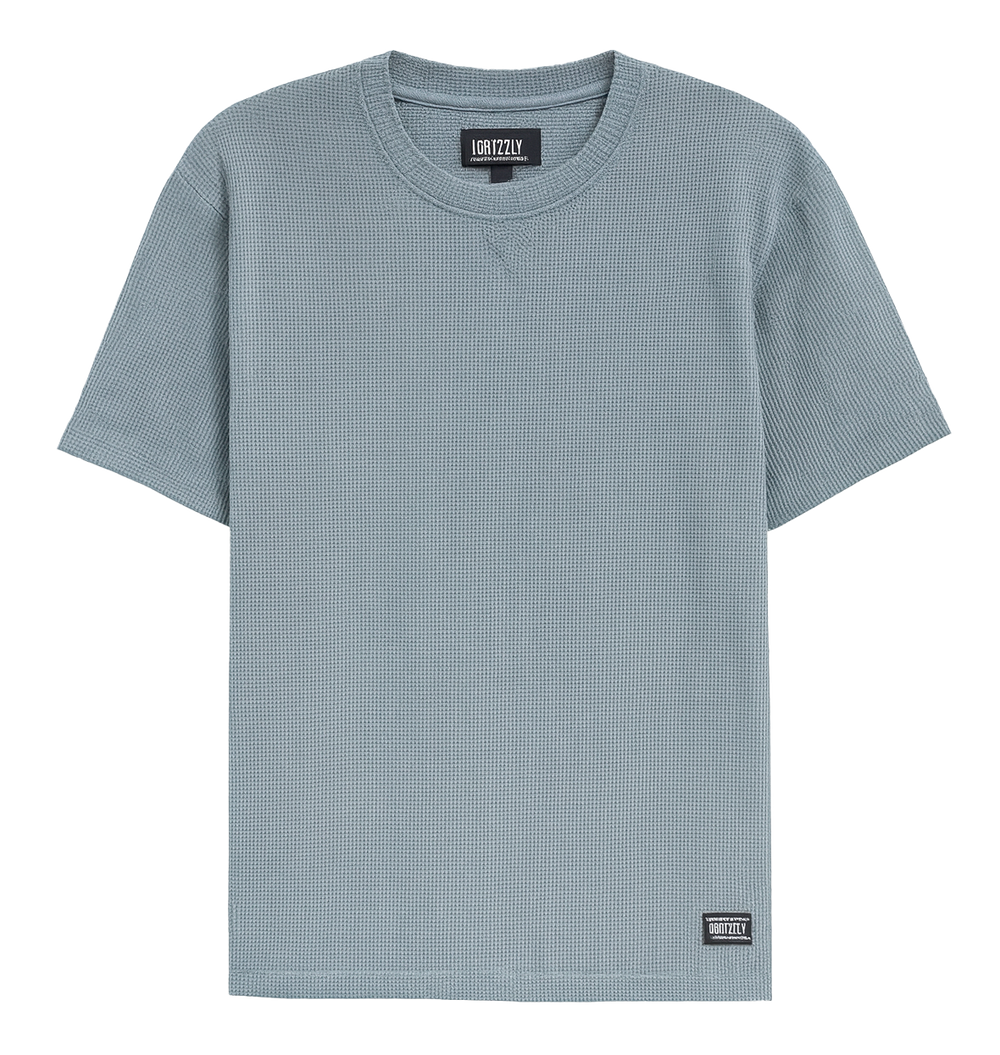 Grizzly Waffle T-Shirt Lt Blue    sku: GRZST01.  Size: Large
