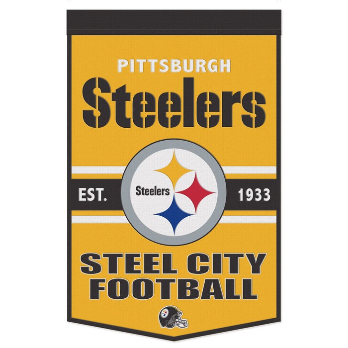 Officially Licensed Pittsburgh Steelers Slogan Wool Banner 24"x38" Sku: 47491322-win