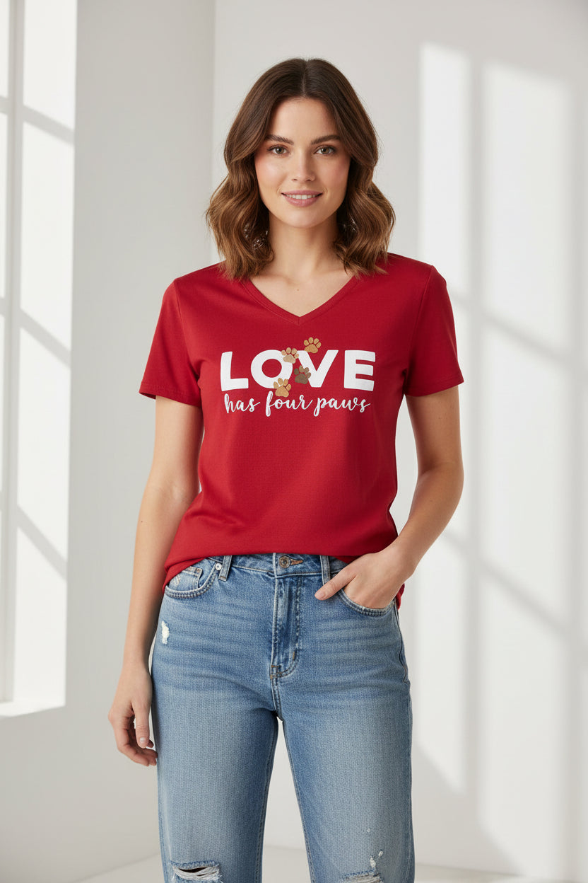 Love Has Four Paws Women's V-Neck T-Shirt
SKU: 53-INH