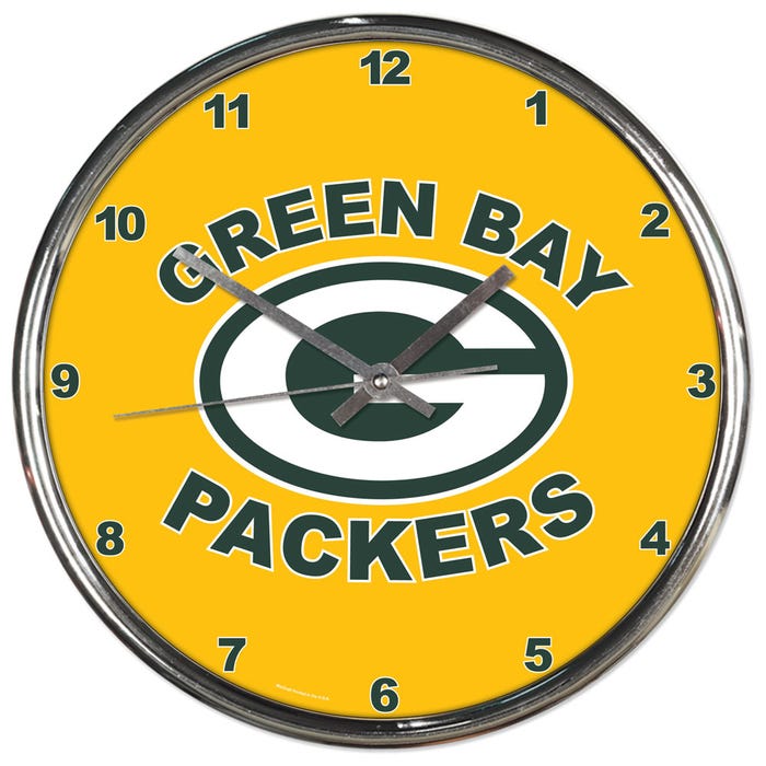 Green Bay Packers 2nd Design Chrome Clock                    Sku: 2931213-wc