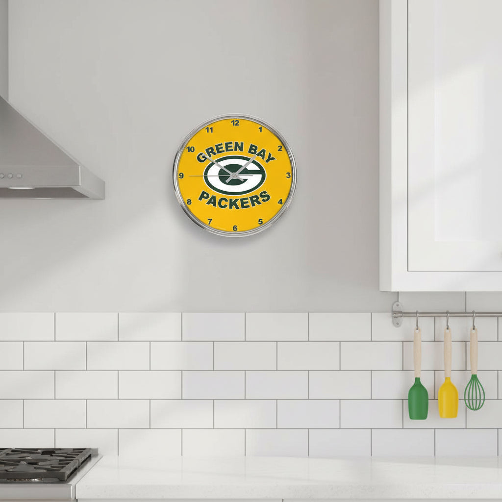 Green Bay Packers 2nd Design Chrome Clock                    Sku: 2931213-wc