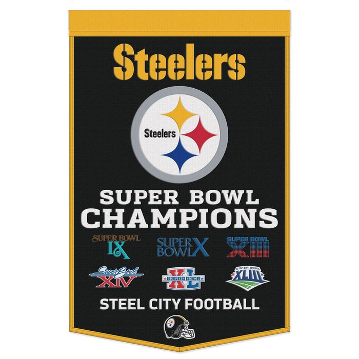 * Officially Licensed  Pittsburgh Steelers Wool Banner     size: 24"x38"         Sku: 47492322-win