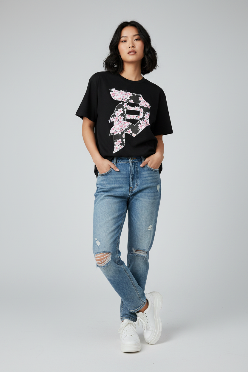 SKU: 160-INH
Primitive Floral Dirty P Graphic T-Shirt