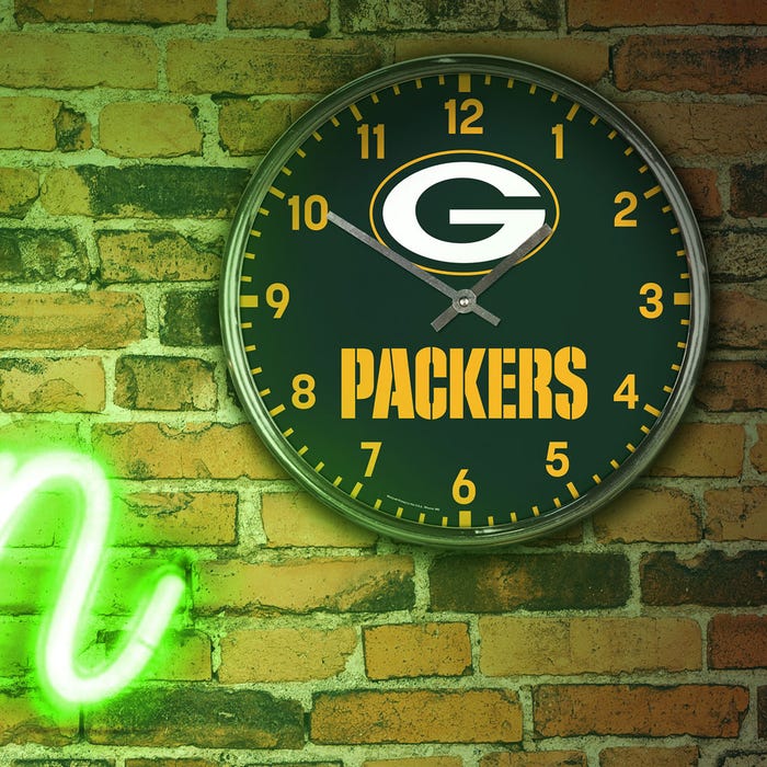 Green Bay Packers Chrome Clock      sku: 2790723-wc
